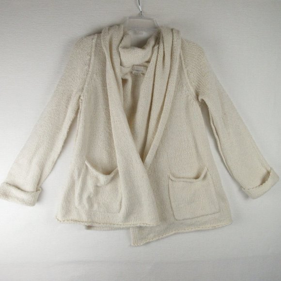 Anthropologie Open Front Cowl Cardigan Size S Front Pockets Lagenlook - Picture 1 of 9